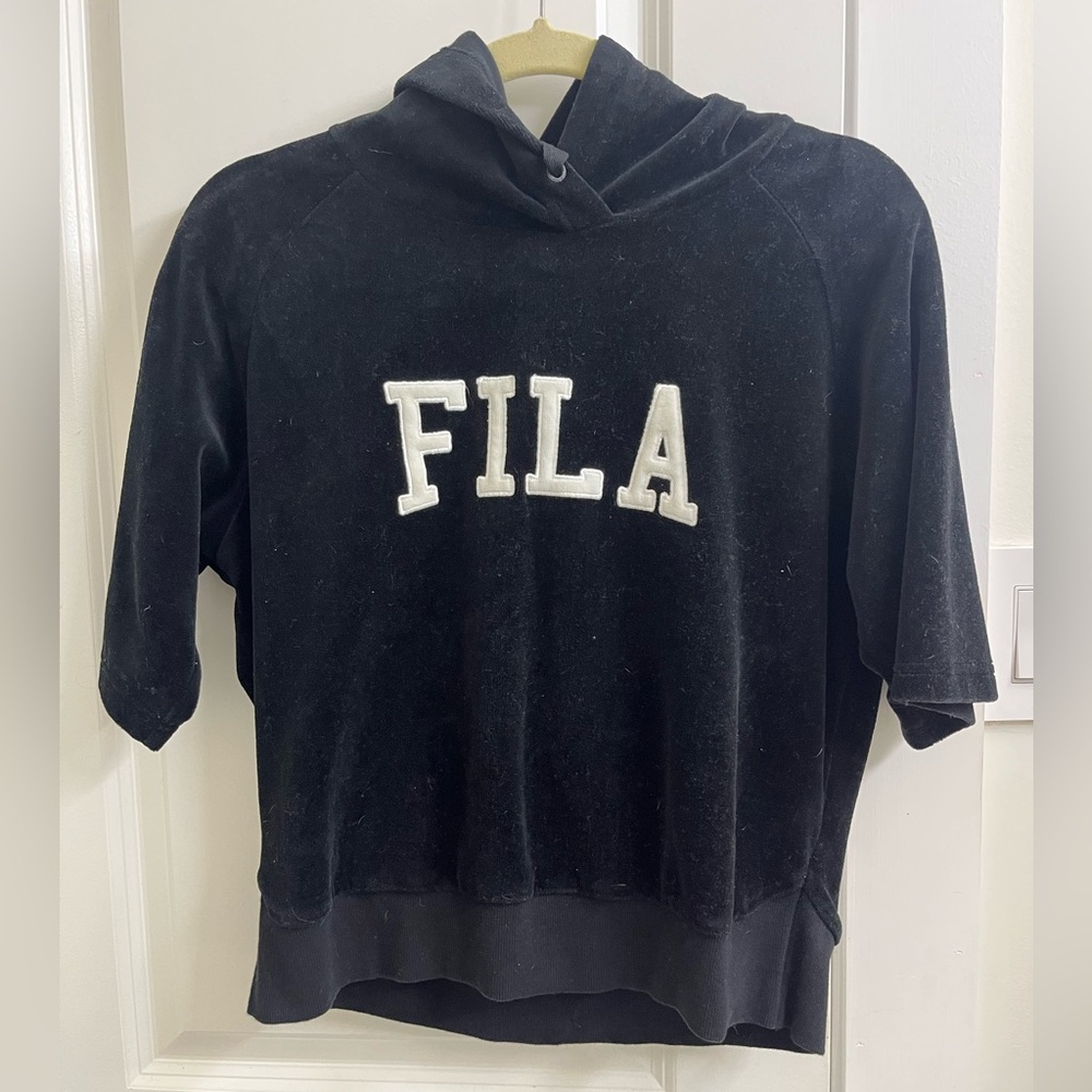 FILA Black Short Sleeve Hoodie